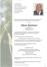 Alois Kattner, verstorben am 26. Dezember 2015