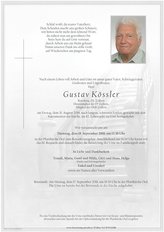 Gustav Kössler, verstorben am 31. August 2018