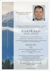 Franz Kranzl, verstorben am 08. November 2024