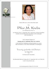 Pilar M. Krebs, verstorben am 13. September 2023