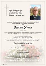 Johann Krenn, verstorben am 02. August 2026