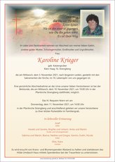 Karoline Krieger, verstorben am 03. November 2021