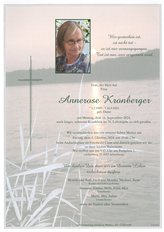 Annerose Kronberger, verstorben am 16. September 2024