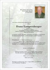 Franz Lampersberger, verstorben am 27. Juli 2019