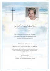 Martha Latschbacher, verstorben am 06. September 2014