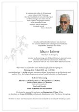 Johann Leimer, verstorben am 23. Juni 2016