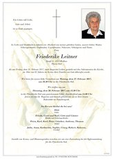 Friederike Leitner, verstorben am 24. Februar 2017