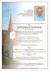 Gottfried Lettner, verstorben am 08. Oktober 2024