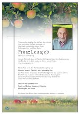 Franz Leutgeb, verstorben am 08. Oktober 2025