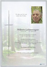 Wilhelm Lichtenwagner, verstorben am 29. Oktober 2025