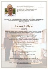 Franz Lübbe, verstorben am 13. November 2022