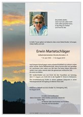Erwin Martetschläger, verstorben am 10. August 2019