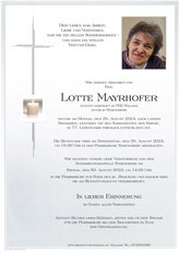 Lotte Mayrhofer, verstorben am 26. August 2024