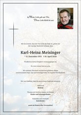Karl-Heinz Meisinger, verstorben am 10. April 2020