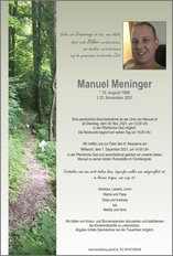Manuel Meninger, verstorben am 22. November 2021