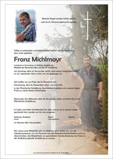 Franz Michlmayr, verstorben am 14. November 2020