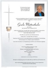 Gisela Muttenthaler, verstorben am 06. November 2016