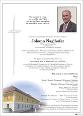 Johann Naglhofer, verstorben am 07. M�rz 2026