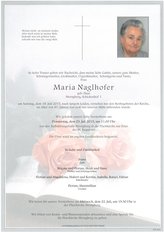 Maria Naglhofer, verstorben am 18. Juli 2015