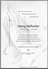 Georg Nefischer, verstorben am 28. Mai 2018