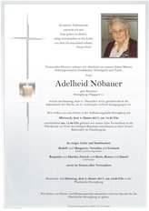 Adelheid Nöbauer, verstorben am 31. Dezember 2016