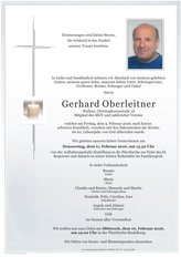 Gerhard Oberleitner, verstorben am 05. Februar 2016