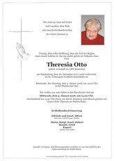 Theresia Otto, verstorben am 26. Dezember 2017
