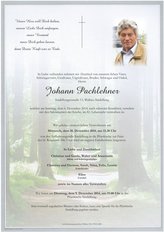 Johann Pachlehner, verstorben am 06. Dezember 2014