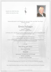 Erwin Pallinger, verstorben am 03. Juni 2014
