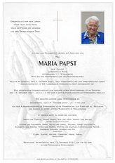 Maria Papst, verstorben am 03. Oktober 2021