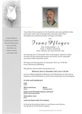 Franz Pfleger, verstorben am 19. Dezember 2015