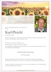 Karl Pleichl, verstorben am 11. Mrz 2024