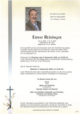 Ernst Reisinger, verstorben am 31. August 2020