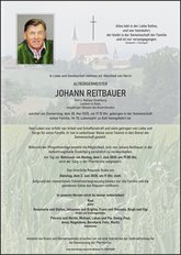 Johann Reitbauer, verstorben am 28. Mai 2020