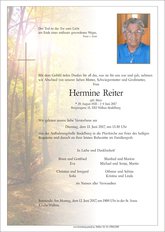 Hermine Reiter, verstorben am 09. Juni 2017