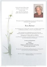 Rosa Reitner, verstorben am 12. Februar 2017