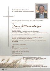 Franz Rittmannsberger, verstorben am 12. Dezember 2025