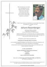 Johann Rosenberger, verstorben am 19. November 2018