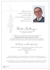 Walter Sallinger, verstorben am 31. Dezember 2025