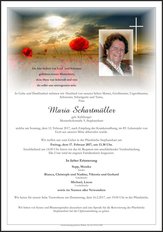 Maria Schartmüller, verstorben am 12. Februar 2017