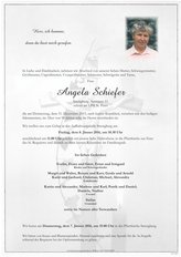 Angela Schiefer, verstorben am 31. Dezember 2015