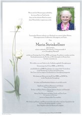 Maria Steinkellner, verstorben am 05. Juni 2016