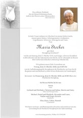 Maria Stocker, verstorben am 17. Oktober 2020
