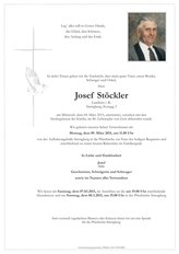 Josef Stöckler, verstorben am 04. März 2015