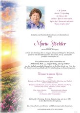 Maria Stckler, verstorben am 11. August 2024