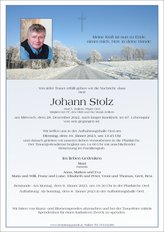 Johann Stolz, verstorben am 28. Dezember 2022