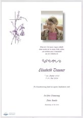Elisabeth Trauner, verstorben am 19. Mai 2026