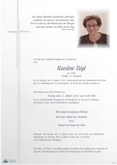 Karoline Veigl, verstorben am 03. J�nner 2026