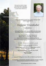 Stefanie Vsenhuber, verstorben am 31. Dezember 2023