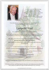Leopold Vösl, verstorben am 21. Jänner 2021